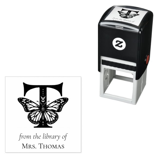 Letter T Butterfly Monogramm aus der Bibliothek Permastempel (Beispiel)