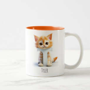 Letter T Cat Alphabet Kaffee Tasse