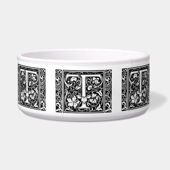Letter T Mittelalterliches Monogramm Art Nouveau Napf (Vorderseite)