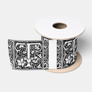 Letter T Mittelalterliches Monogramm Art Nouveau Satinband