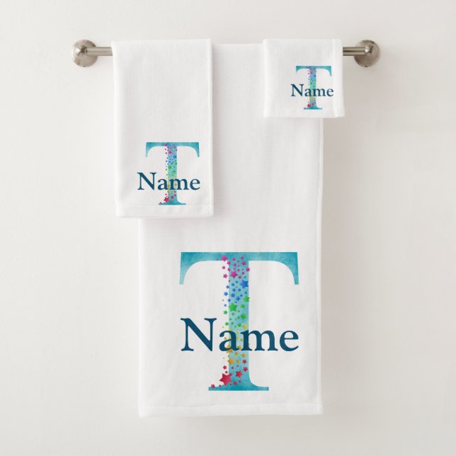 Letter T Monogram Initial Bath Gift Set (Insitu)