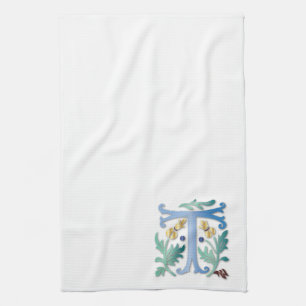 Letter T Monogram-Lilie Handtuch