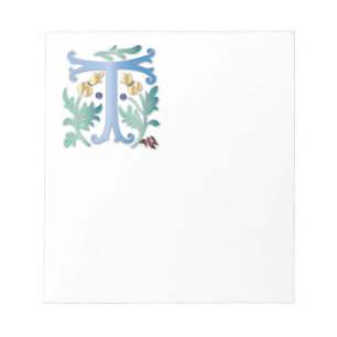 Letter T Monogram-Lilie Notizblock