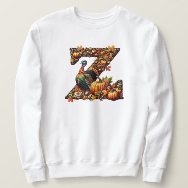 Letter Thanksgiving turkey style  Sweatshirt (Design vorne)