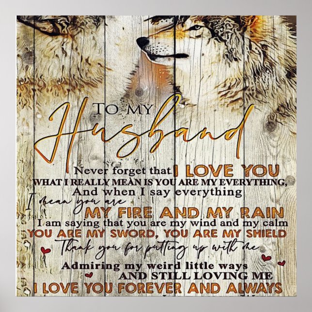 Letter To My Husband , Lovely Quotes Gift Poster (Vorne)