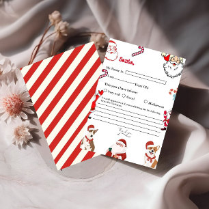 Letter To santa Kids Christmas Wunschkarte Einladung