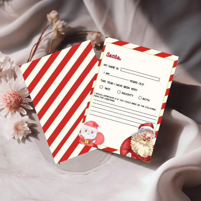 Letter To santa Kids Christmas Wunschkarte Einladung (Von Creator hochgeladen)
