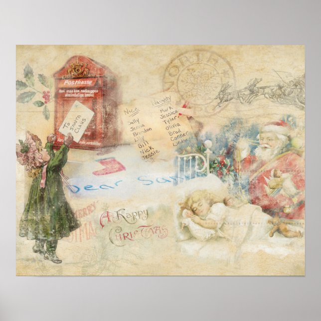 "Letter to Santa" Weihnachtsgebäck Poster (Vorne)