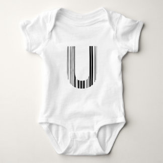 LETTER U BAR CODE Erstes erstes Barcode-Muster Baby Strampler