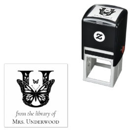 Letter U Butterfly Monogramm aus der Bibliothek Permastempel