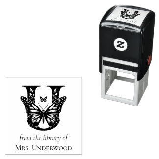 Letter U Butterfly Monogramm aus der Bibliothek Permastempel