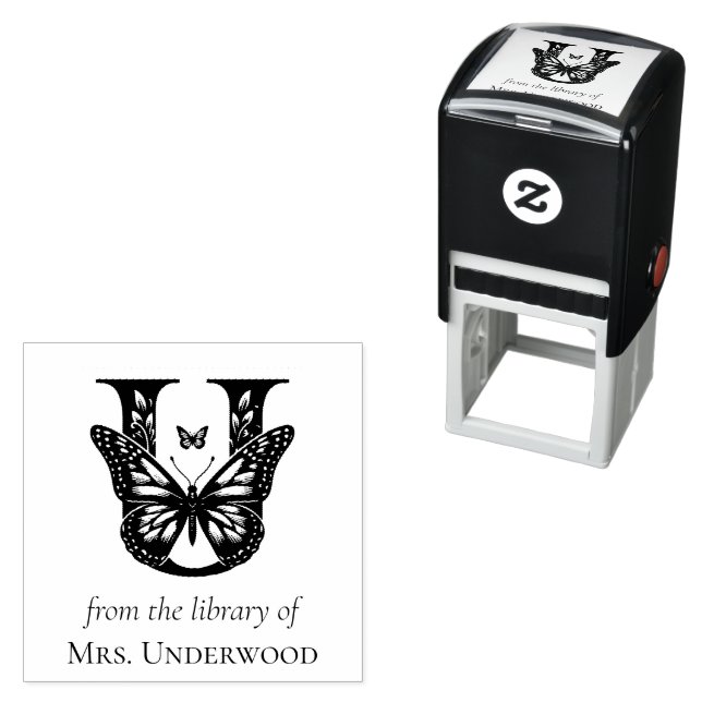 Letter U Butterfly Monogramm aus der Bibliothek Permastempel (Beispiel)