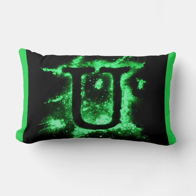 Letter U Green Hauptstadt Alphabet Lendenkissen (Vorderseite)