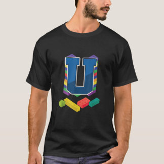 Letter U Master Builder Alphabet Nachname Buildin T-Shirt