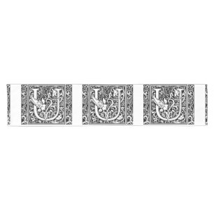 Letter U Medieval Monogram Art Nouveau Kurzer Tischläufer