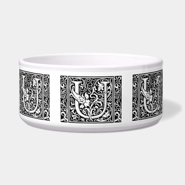 Letter U Medieval Monogram Art Nouveau Napf (Vorderseite)