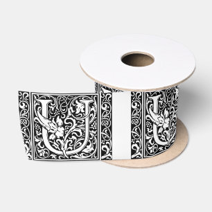 Letter U Medieval Monogram Art Nouveau Satinband
