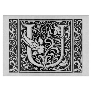Letter U Medieval Monogram Art Nouveau Schneidebrett