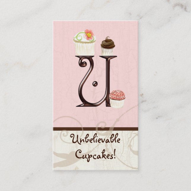 Letter U Monogram Desserery Business Cards Visitenkarte (Vorderseite)