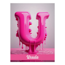 Letter U, Monogram U - Customizable Name Poster 