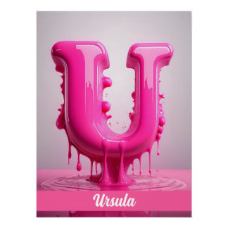 Letter U, Monogram U - Customizable Name Poster 