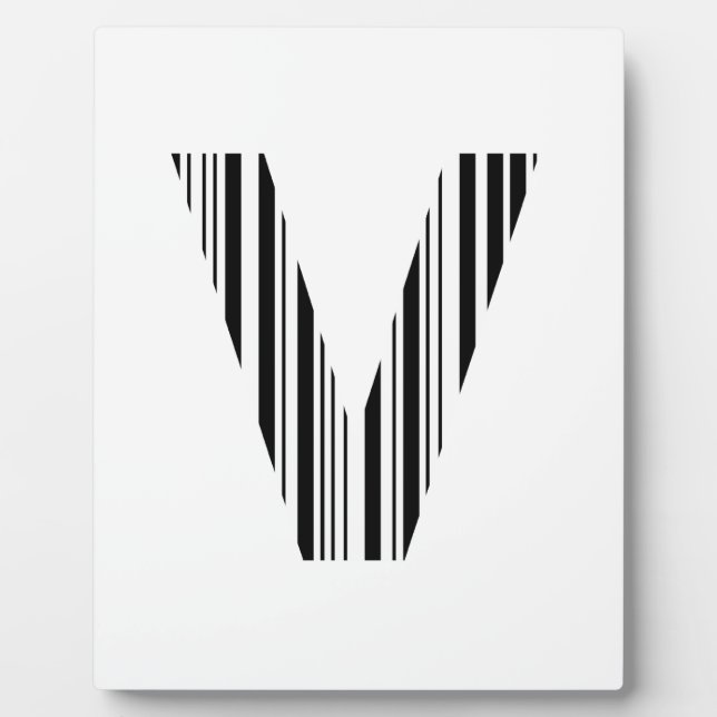 LETTER V BAR CODE Erstes erstes Barcode-Muster Fotoplatte (Vorderseite)