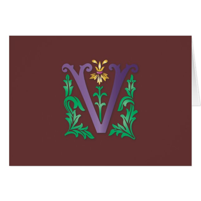 Letter V Monogramm (Vorderseite (Horizontal))