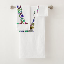 Letter V Monogramm Badhandtuch Set