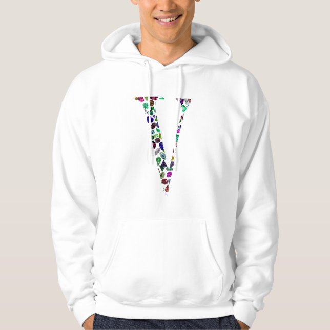 Letter V Monogramm Hoodie (Vorderseite)