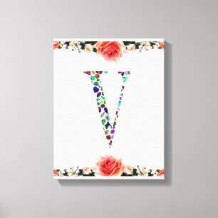Letter V Monogramm Leinwanddruck