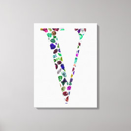 Letter V Monogramm Leinwanddruck