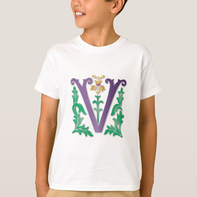 Letter V Monogramm T-Shirt (Vorderseite)