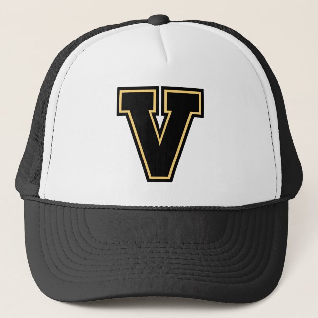 Letter "V" Monogramm Trucker Hat Truckerkappe (Vorderseite)