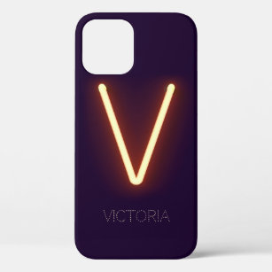 Letter V Neonlicht Personalisiert Case-Mate iPhone Hülle