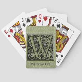 Letter W First Letter Monogram Personalisiert Spielkarten