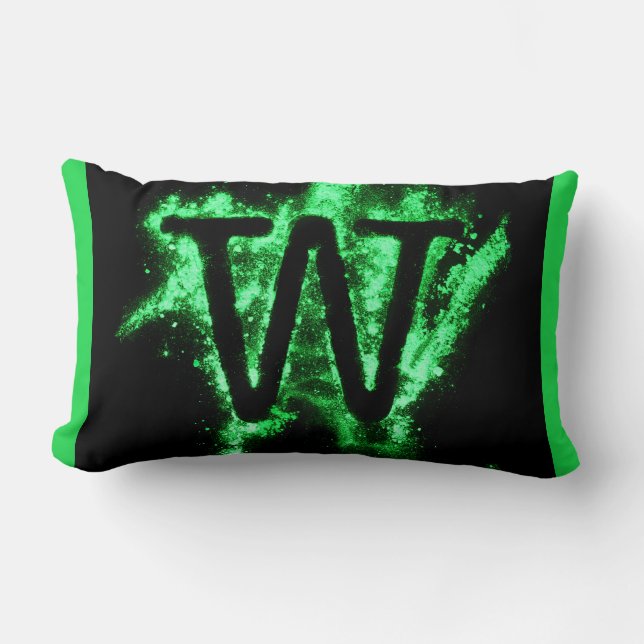 Letter W Green Hauptstadt Alphabet Lendenkissen (Vorderseite)