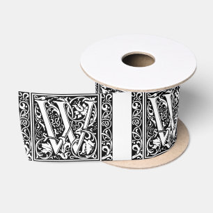 Letter W Mittelalterliche Monogram Art Nouveau Satinband