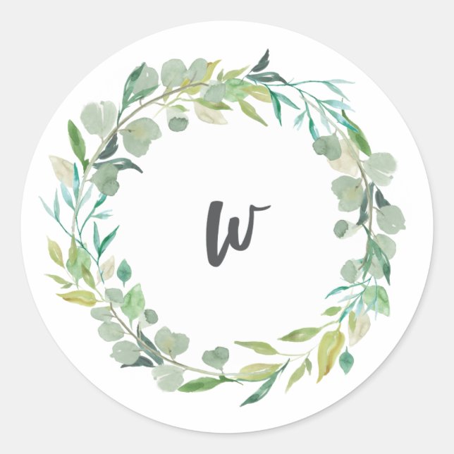 Letter W Monogram Erstaufkleber-Umschlag Aufkleber (Vorderseite)