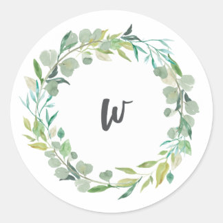 Letter W Monogram Erstaufkleber-Umschlag Aufkleber