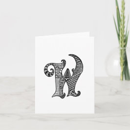 Letter W Monogram in Schwarz und Weiß