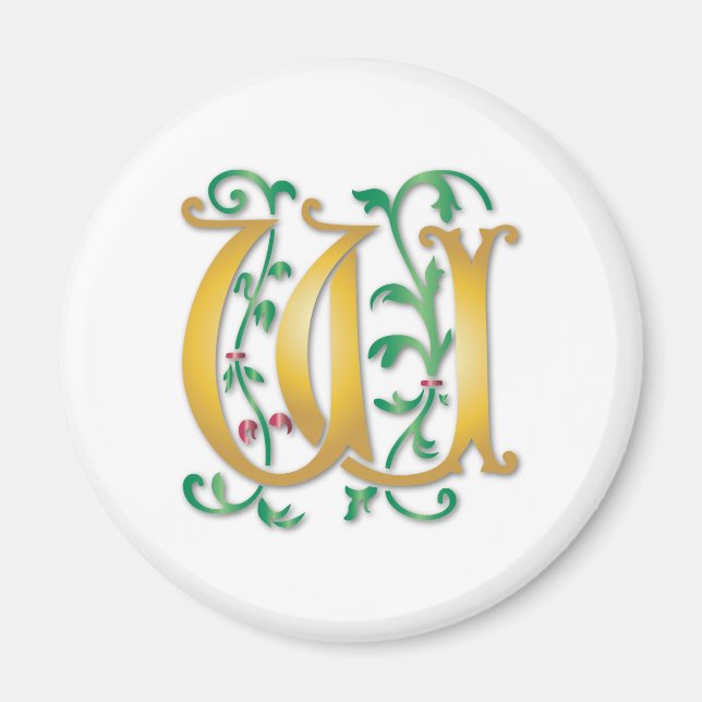 Letter W Monogram Magnet (Vorne)