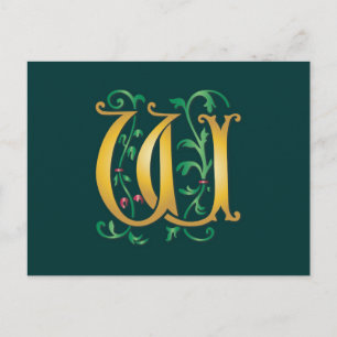Letter W Monogram Postkarte