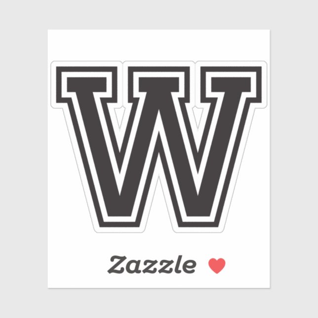Letter W sporty Uni Schriftart-Alphabet Aufkleber (Blatt)