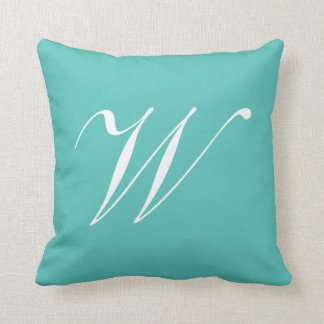 Letter W Türkise Monogram Pilze Kissen