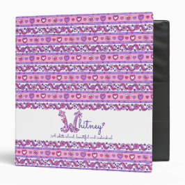 Letter W Whitney Herz Blume doodle Name 3,8 Cm Ordner