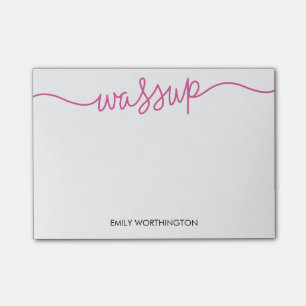 Letter Wassup Custom Post-it® Notes (Fuchsia) Post-it Klebezettel