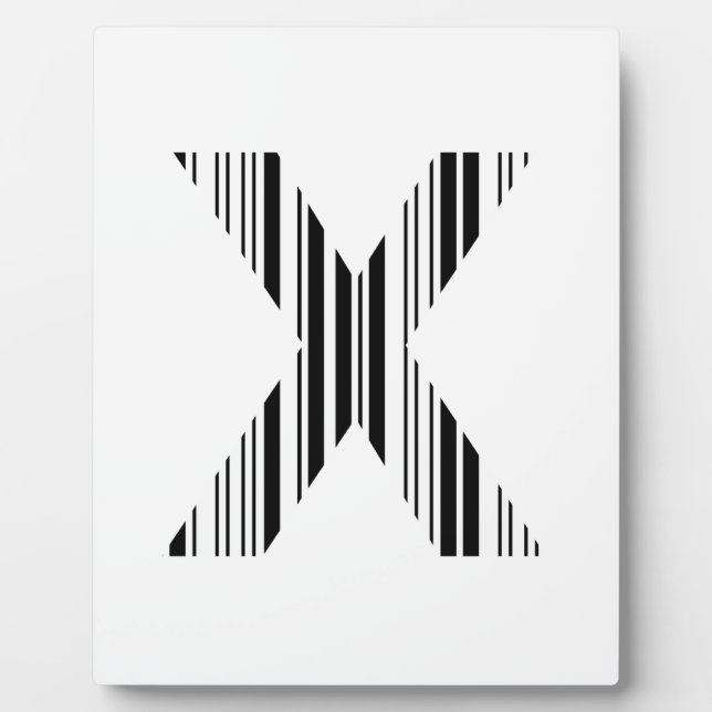 LETTER X BAR CODE Erstes erstes Barcode-Muster Fotoplatte (Vorderseite)