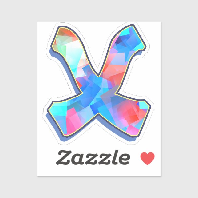 Letter X -  Color Mix Aufkleber (Blatt)