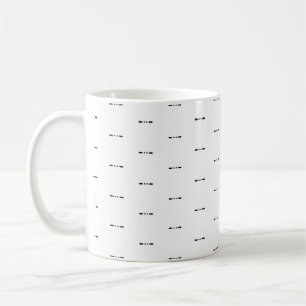 Letter X in Black Morse Code Alphabet Coffee Tasse