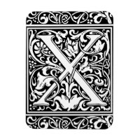 Letter X Mittelalterliche Monogram Art Nouveau